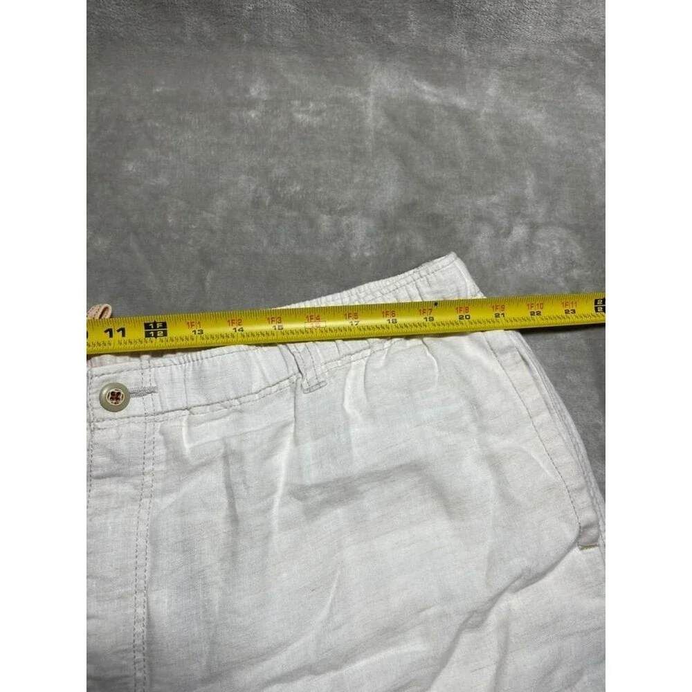 Tommy Bahama Cargo Linen Pants Men XXL 2XL Cream Straight Relax Casual